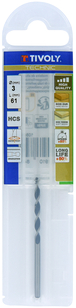 Foret bois 3 pointes -Queue cylindrique -Gradué SLR / L: 61 Ø: 3 TIVOLY - 10863840300