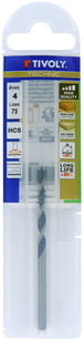 Foret bois 3 pointes -Queue cylindrique -Gradué SLR / L: 75 Ø: 4 TIVOLY - 10863840400