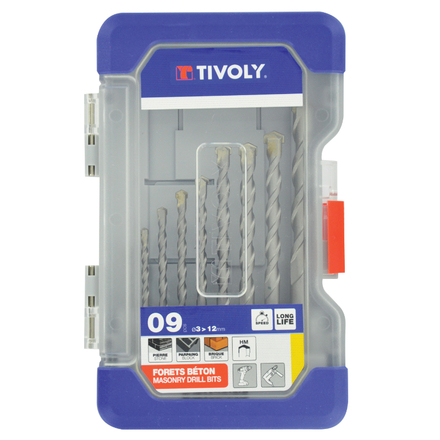9 forets béton Ø 3 à 12mm TIVOLY - 10904770001