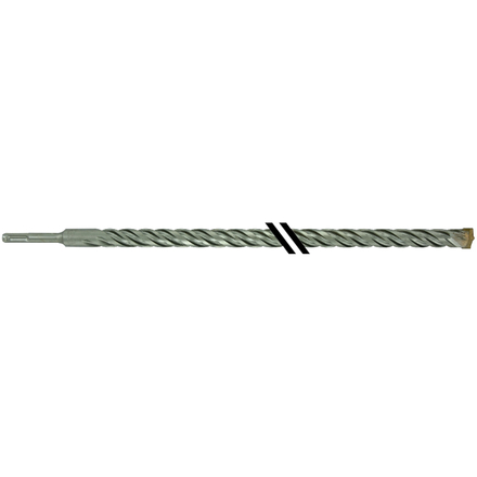 Foret bétons 2 taillants SPEEDER2 -L460mm -Pointe de centrage -Quadruple goujures -SDS+ / L: 450 Ø: 25 TIVOLY - 10931432500