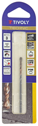 Foret bétons -Plaquette carbure pointe de centrage -Queue cylindrique 3 méplats / L: 60 Ø: 3 TIVOLY - 10960520300