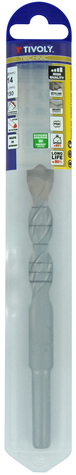 Foret bétons -Plaquette carbure pointe de centrage -Queue cylindrique 3 méplats / L: 150 Ø: 14 TIVOLY - 10960521400