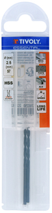 Foret métaux taillé meulé HSS -Revêtu STEAM -DIN338 -h8 -Pointe en croix Ø: 2.5 L: 57 TIVOLY - 11436740250