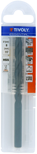 Foret métaux taillé meulé HSS -Revêtu STEAM -DIN338 -h8 -Pointe en croix Ø: 8 L: 117 TIVOLY - 11436740800