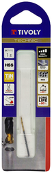 Foret métaux taillé meulé HSS -Revêtu en bout TiN -DIN338 -h8 -Pointe en croix -Queue à 3 méplats Ø: 1.5 L: 40 TIVOLY - 11453120150