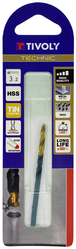 Foret métaux taillé meulé HSS -Revêtu en bout TiN -DIN338 -h8 -Pointe en croix -Queue à 3 méplats Ø: 3.2 L: 65 TIVOLY - 11453120320