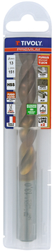 Foret métaux FURIUS taillé meulé HSS -Revêtu FUSIO -DIN338 -h8 -Pointe en croix Ø: 13 L: 151 TIVOLY - 11454141300