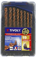 19 forets métaux FURIUS HSS revêtus FUSIO pointe en croix Ø 1 à 10mm par 1/2 PREMIUM TIVOLY - 11454170015
