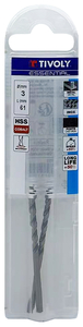 Foret métaux HSS-E5 -Revêtu GOLD -DIN338 -h8 -Pointe en croix Ø: 3 L: 61 TIVOLY - 11455040300