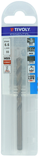 Foret métaux HSS-E5 -Revêtu GOLD -DIN338 -h8 -Pointe en croix Ø: 5.5 L: 93 TIVOLY - 11455040550