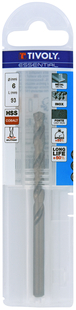 Foret métaux HSS-E5 -Revêtu GOLD -DIN338 -h8 -Pointe en croix Ø: 6 L: 93 TIVOLY - 11455040600