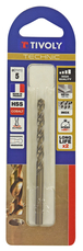 Foret métaux HSS-E5 cobalt -Revêtu GOLD -DIN338 -h8 -Pointe en croix -Gradué SLR Ø: 5 L: 86 TIVOLY - 11468520500