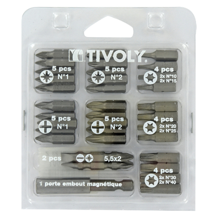 35 pièces- 10 embouts + 1 porte-embout TIVOLY - 11501560001