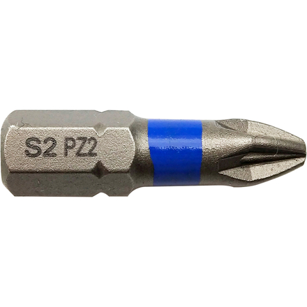 Embout de vissage -Torsion -Pour vis Pozidriv (Blister) N°: N2 / L: 25 TIVOLY - 11520220200