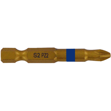 Embout de vissage -Torsion TiN -Pour vis Pozidriv (Blister) N°: N1-2-3 / L: 50 TIVOLY - 11522720001