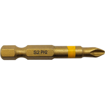 Embout de vissage -Torsion TiN -Pour vis Phillips (Blister) N°: N2 / L: 50 TIVOLY - 11522820200