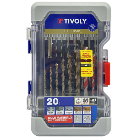 20 pièces -Coffret RANGER -Forets mixtes multi-matériaux TIVOLY - 11901170054