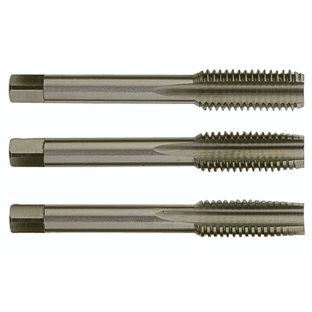 Jeu de 3 tarauds main Standard HSS -BSW -DIN 352 -Profil étagé / Ø: 7/8