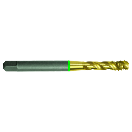 Taraud machine Flashcut HSSE-PM -Revêtu TiN -UNC UNF -DIN 371/376 -Forme C -2B -Denture alternée -Conicité arrière / Ø: 1/4