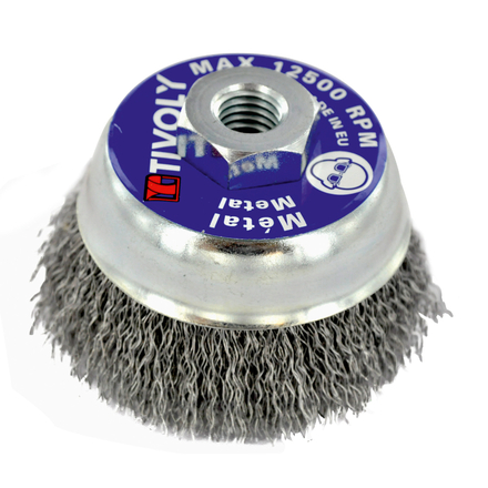 Brosse COUPE -Fil acier ondulé -Décapage du métal (Blister Box) / Ø: 80 / 0.35 TIVOLY - XT202520134