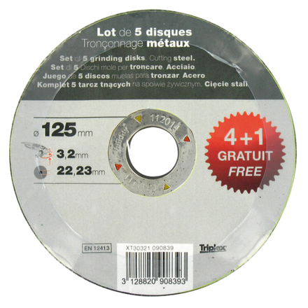 Disque à tronçonner -Gamme Économique -Pour le métal / Ø: 115 / Ep: 3.2 TIVOLY - XT30321090837