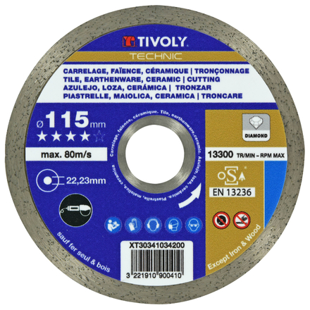 Disque DIAMANT -CARRELAGES -Gamme Best Sellers / Ø: 230 / Ep: 1.6 TIVOLY - XT30341034203