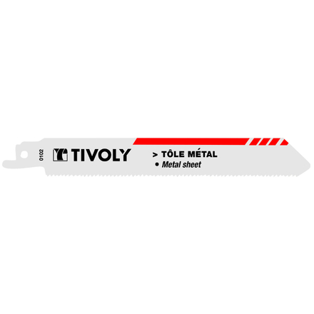 Lame de scie sabre -Pour tôle métal et inox -Attache universelle / L: 150 / H: 130 / Droite TIVOLY - XT505820102