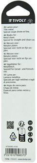 Lame de scie sabre -Pour tôle métal et inox -Attache universelle / L: 150 / H: 130 / Droite TIVOLY - XT505820103