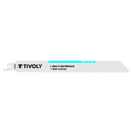 Lame de scie sabre -Multimatériaux -Attache universelle / L: 200 / H: 180 / Droite TIVOLY - XT505820104