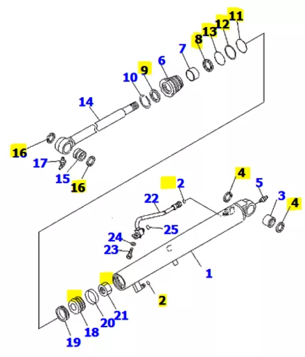 KIT JOINTS VERIN DE GODET - KOMATSU - 707-98-13990