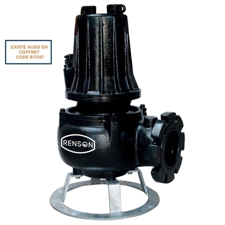 POMPE RELEVAGE TRI FONTE ROUE MONOCANALE 4KW DN65 SUR SOCLE - RENSON - 111050