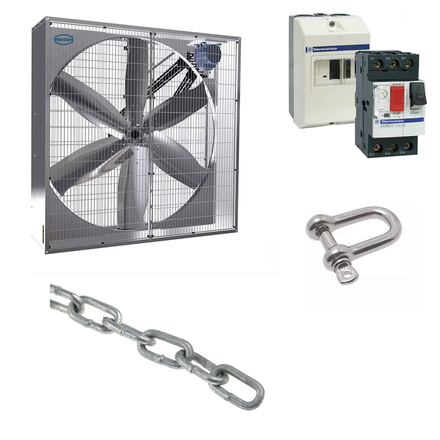 KIT VENTILATEUR TRIPHASÉ POUR PETIT BATIMENT 6 PALES - RENSON - 815409