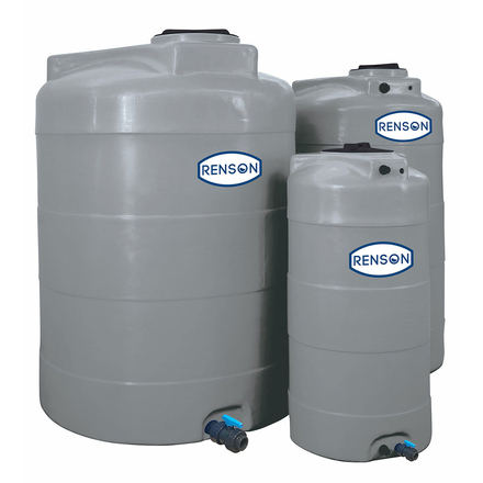 CUVE STOCKAGE VERTICALE GRISE EN PE 300L PRE EQUIPEE - RENSON - 818302
