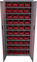 Armoire 2 portes 9 tablettes 40 bacs 4L rouge VISO - AP40PA03R