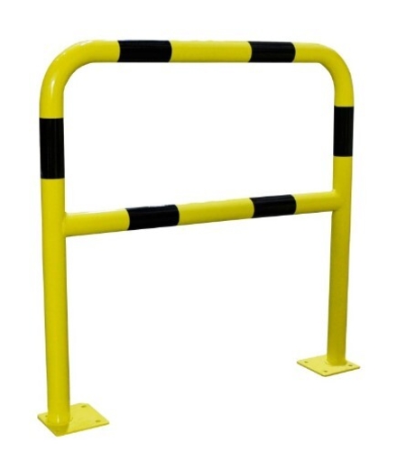 Barrière de sécurité acier avec platine tube Ø40mm noir/jaune L 1000 x H1000 VISO - BAR400NJ