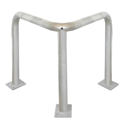 Barrière de protection d'angle acier galvanisé avec platine tube Ø76mm  VISO - BARA6066GAL