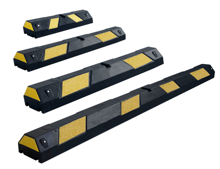 Butée de parking caoutchouc noir/jaune avec fixations VISO - PARKSTOP50