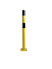 Poteau de protection acier avec platine tube Ø 90mm noir/jaune VISO - POT90NJ