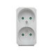 Biplite 2 prises électriques 2 P+T 2 sorties Frontales 16A - VELAMP - ADAT-FR-1