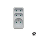 Multiprise 3 prises électriques frontales 16A + 2x6A - VELAMP - ADAT-FR-3
