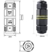 Connecteur électrique 3 pôles IP68 - VELAMP - CIP681