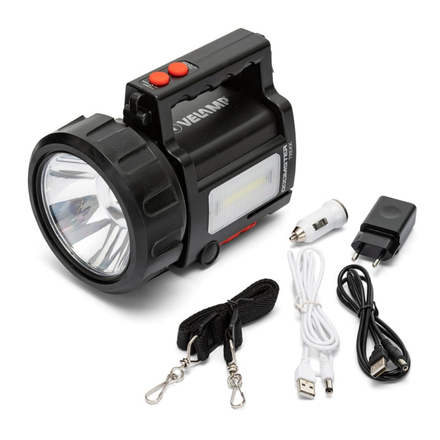 Phare rechargeable LED 10W + lanterne + power bank DOOMSTER TREKK - VELAMP - IR666-10W