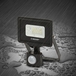 Projecteur LED SMD 10W IP44 noir 4000K avec détecteur de mouvements PADLIGHT5 - VELAMP - IS743-5-4000K