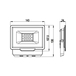 Projecteur LED SMD IP65 20W noir 4000K PADLIGHT5 - VELAMP - IS745-5-4000K