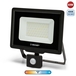 Projecteur LED SMD IP44 50W noir 4000K avec détecteur de mouvements PADLIGHT5 - VELAMP - IS768-5-4000K