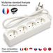 Bloc multiprise 4x16A 1m H05VV F3G1.0MM2 CE & NF - VELAMP - MULTIP-FR-4
