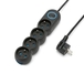 Multiprise française 4x16A avec interrupteur - câble 1,5m H05VV-F3G1.0MM2 CE & NF - VELAMP - MULTIP-FR-I-4K