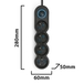 Multiprise française 4x16A avec interrupteur - câble 1,5m H05VV-F3G1.0MM2 CE & NF - VELAMP - MULTIP-FR-I-4K