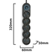 Multiprise noire 5x16A avec interrupteur - câble 1,5m H05VV-F3G1.0MM2 CE & NF - VELAMP - MULTIP-FR-I-5K