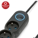 Multiprise noire 5x16A avec interrupteur - câble 1,5m H05VV-F3G1.0MM2 CE & NF - VELAMP - MULTIP-FR-I-5K
